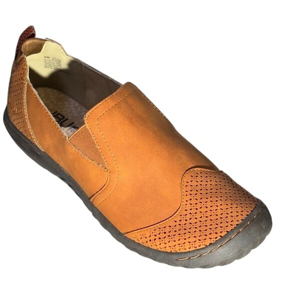 JBU By Jambu Lena Women's Wide Slip-On Shoes Tan Faux Leather/Textile Size 9W - Picture 1 of 10